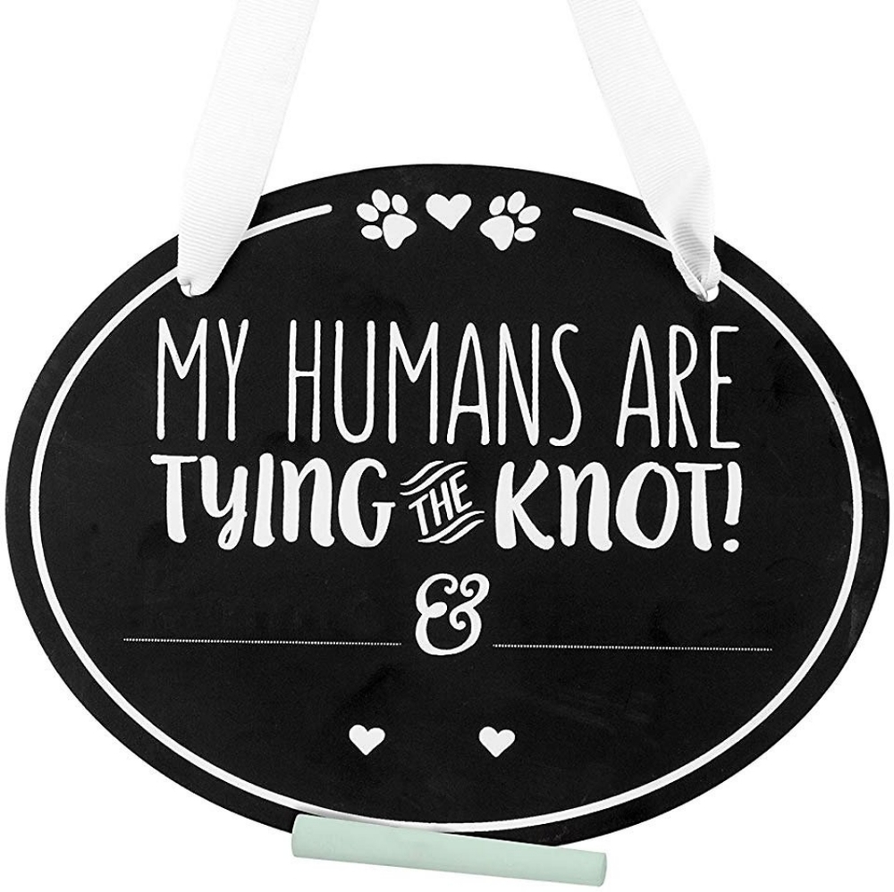 Pet Wedding Announcement Chalkboard NWT